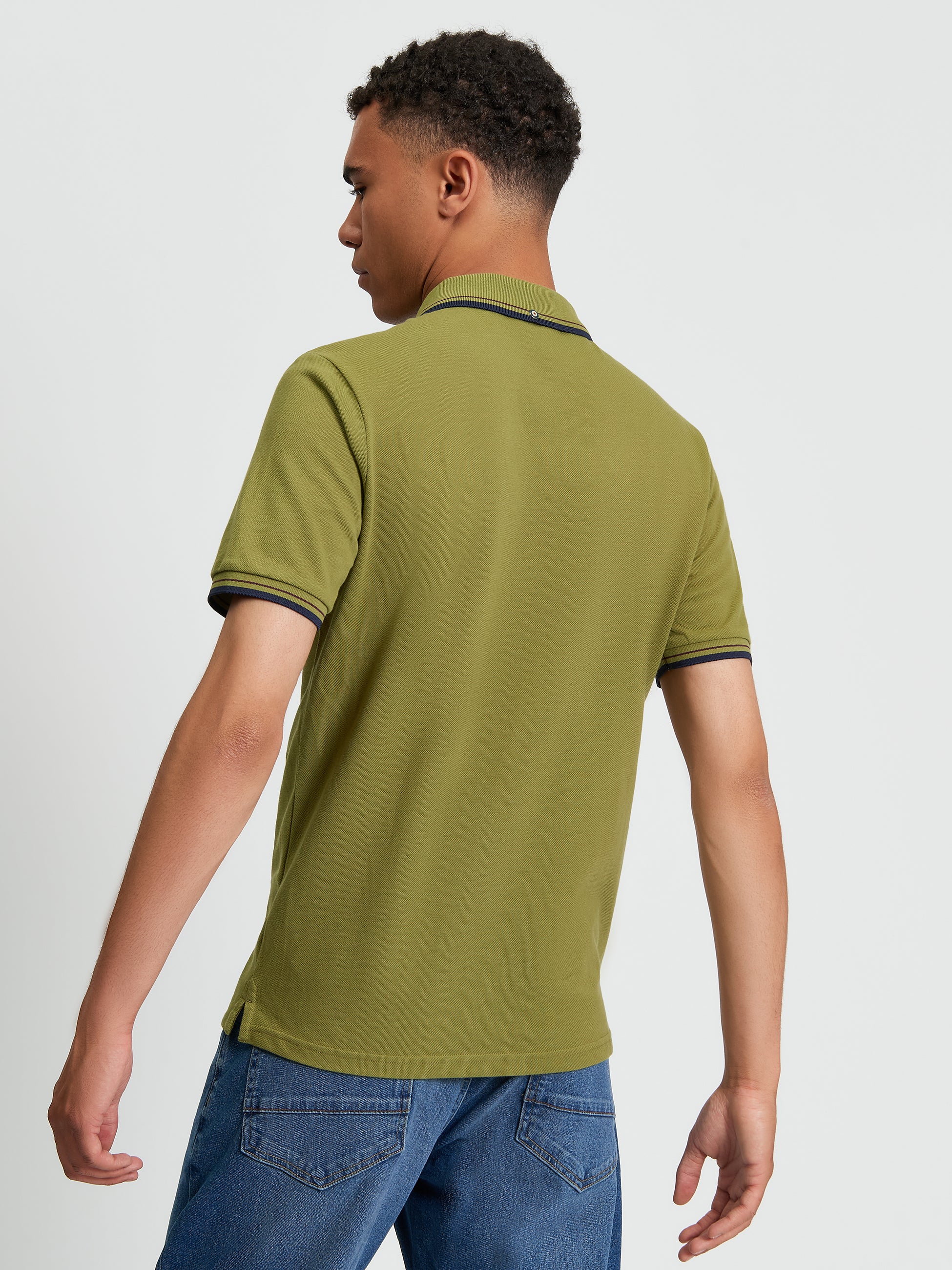 Signature Pique Polo - Green - Back