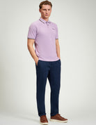 Signature Pique Polo – refined tailored fit in lavender with contrast detailing and comfortable style.