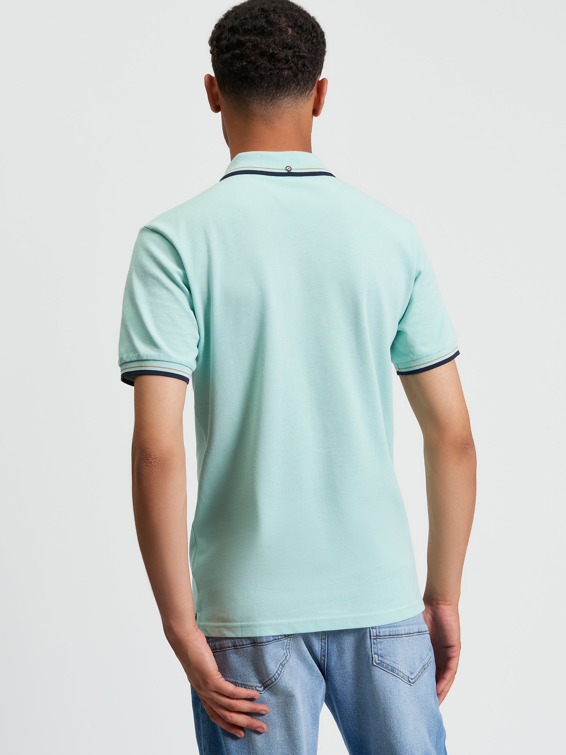 Signature Pique Polo - Mint Green- Back View