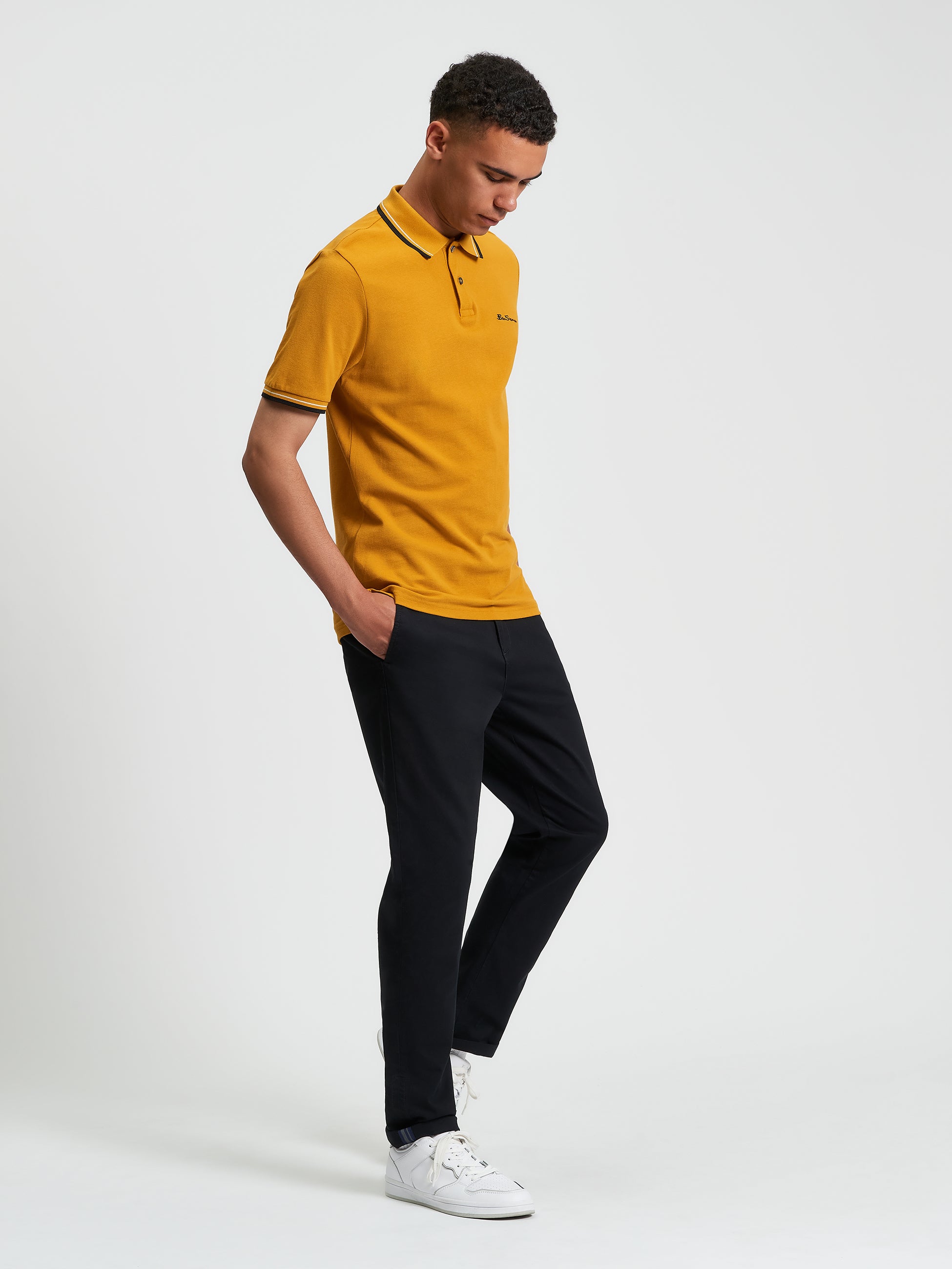 Signature Pique Polo - Mustard - Full Length
