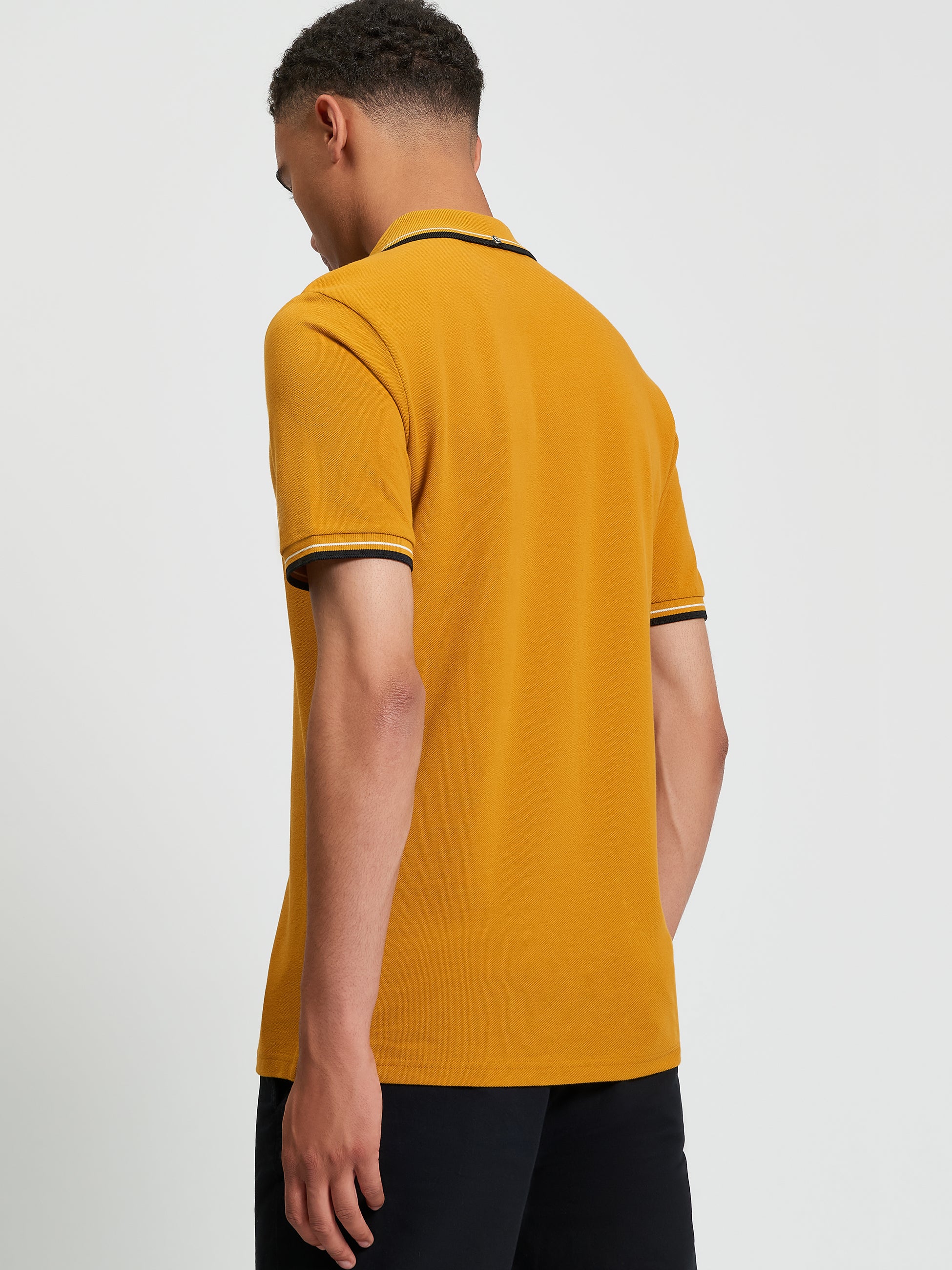 Signature Pique Polo - Mustard - Back