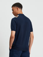 Stripe Knitted Polo Navy