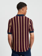 Raised Stripe Polo - Dark Wine - Back