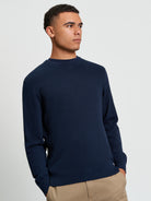 Textured Front Crew Neck Sweater