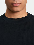 Textured Front Crew Neck Sweater