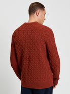 Cable Texture Crew - Burnt Orange - Back