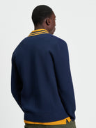 Navy Knitted Cardigan Button Up