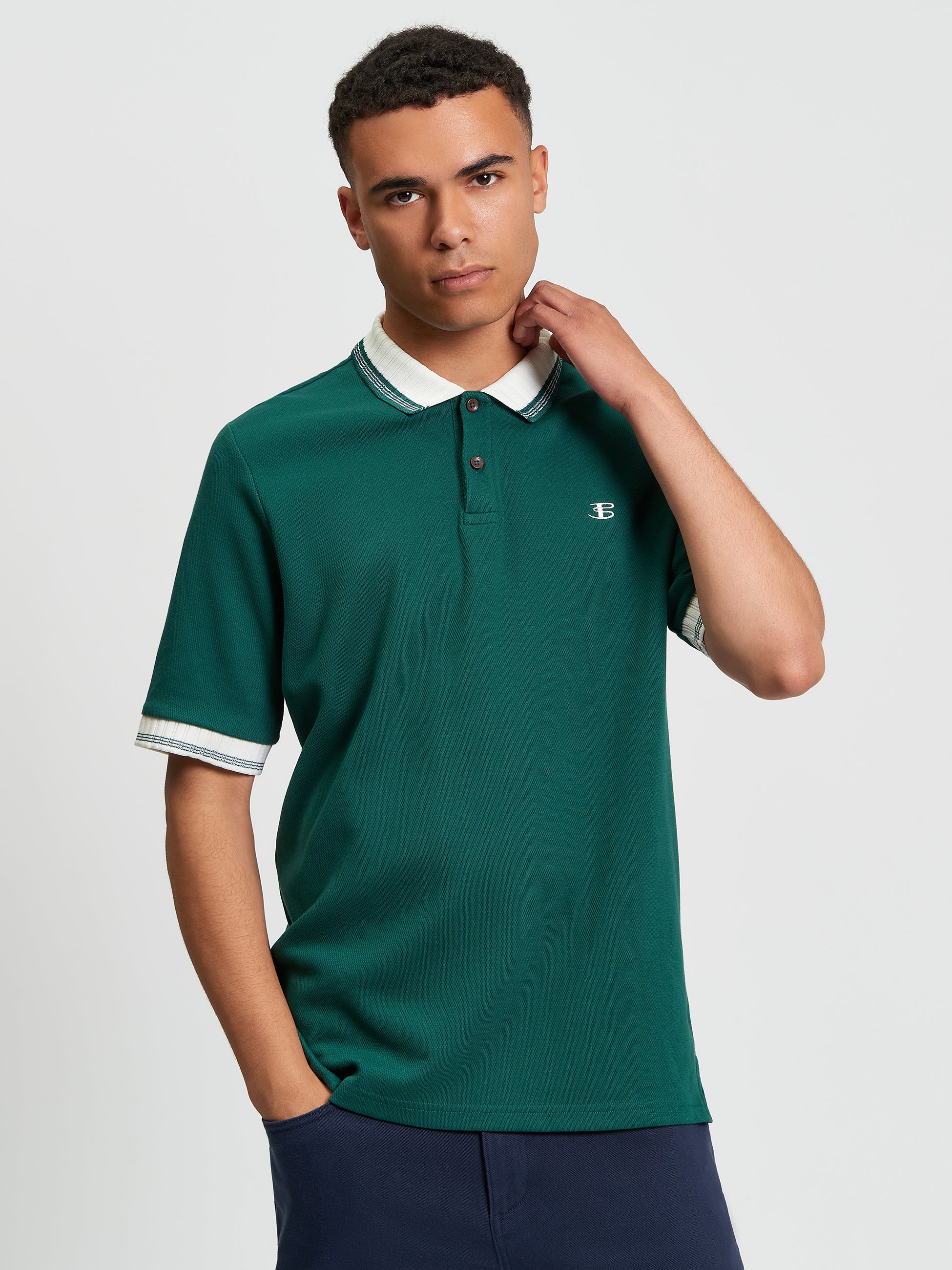 Block Colour Polo Green