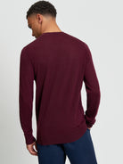 Merino Crew Neck - Dark Wine - Back
