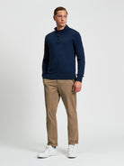 Merino Half Zip - Dark Navy - Full Length