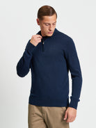 Merino Half Zip - Dark Navy - Front