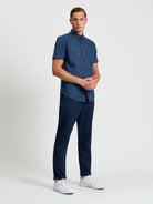 Short Sleeve Shirt Print Blue