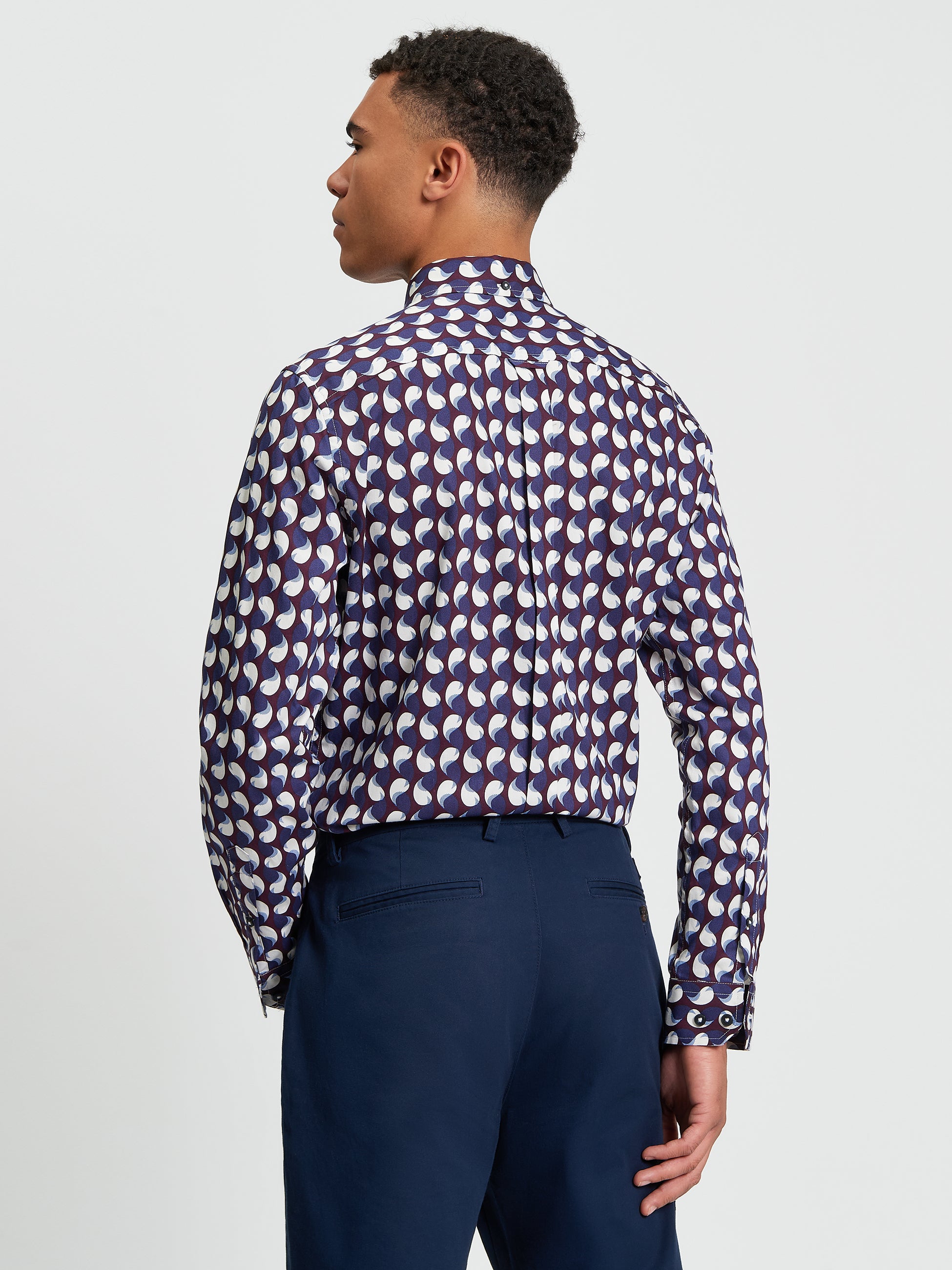 Paisley Geo Print - Dark Wine - Back