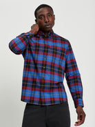 Oxford Check Shirt  - Cobalt - Front