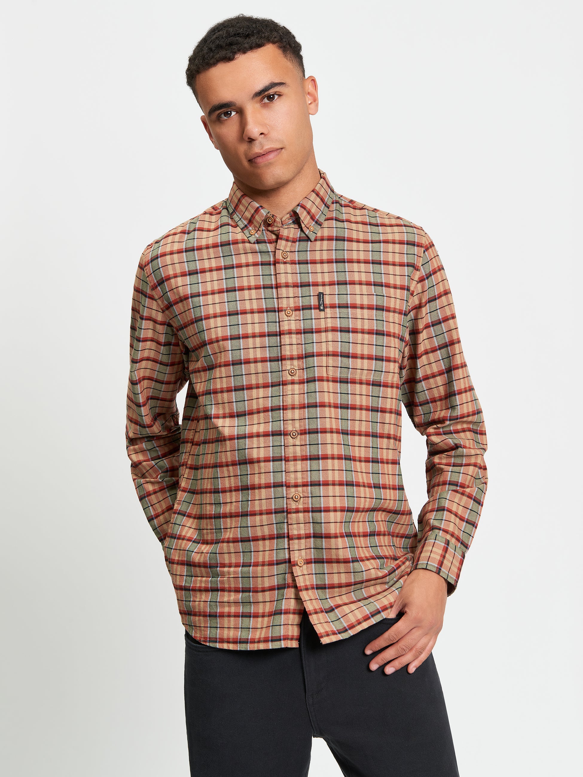 Multicolour Oxford Check - Burnt Orange - Front