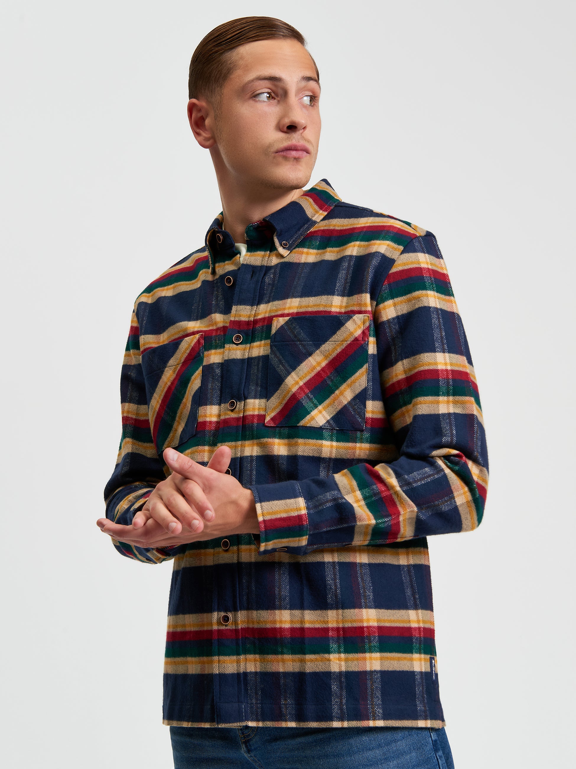 Brushed Ivy Check - Dark Navy - Front