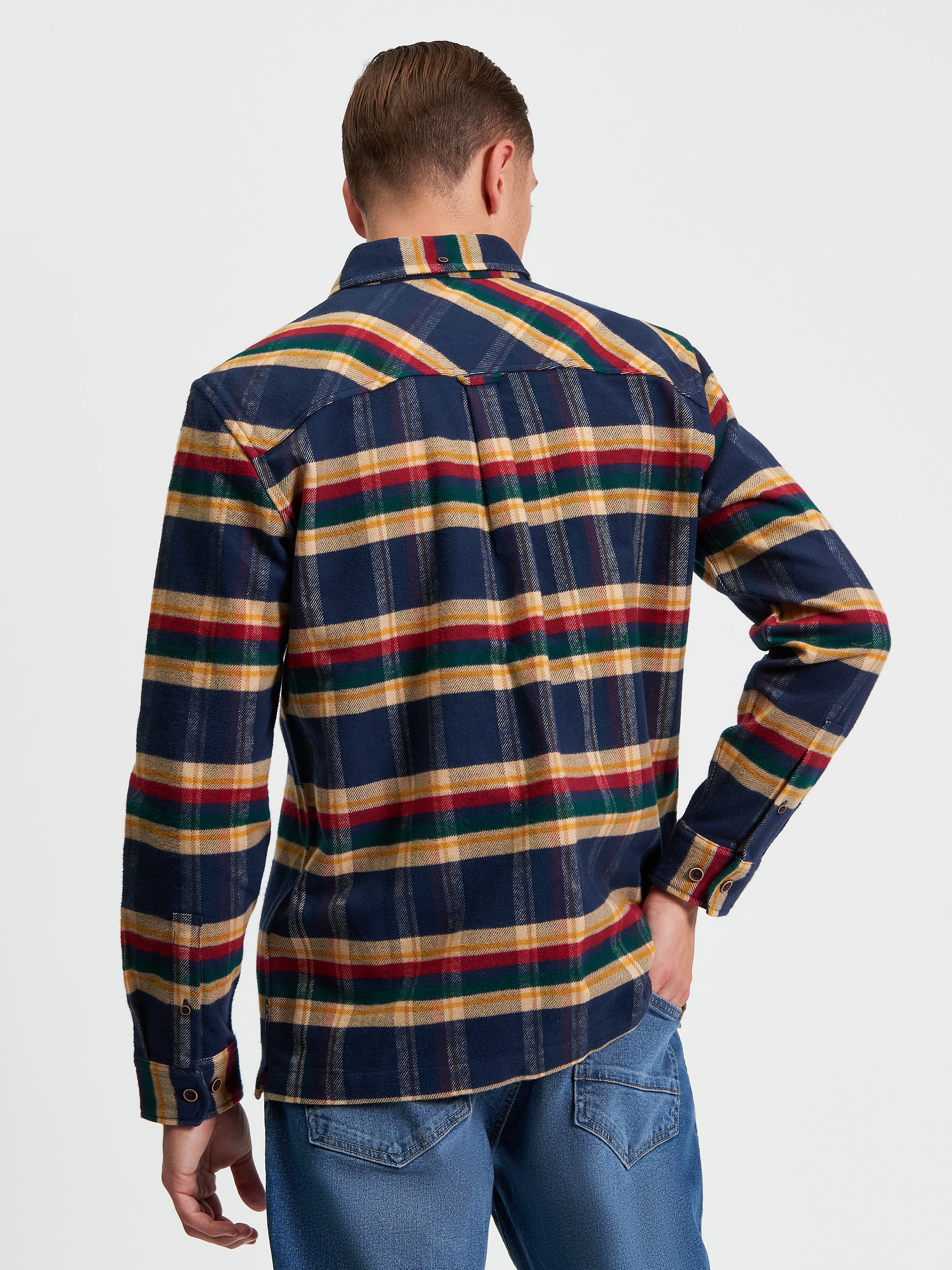 Brushed Ivy Check - Dark Navy - Back