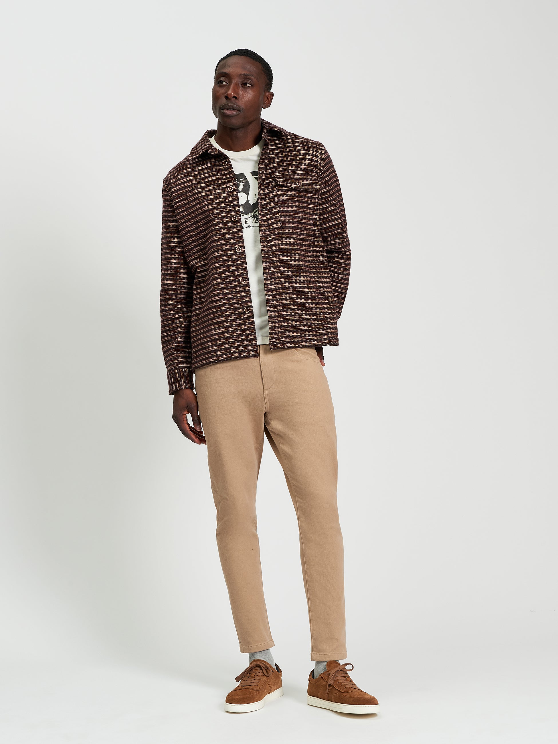 Puppytooth Overshirt - Bark - Full Length