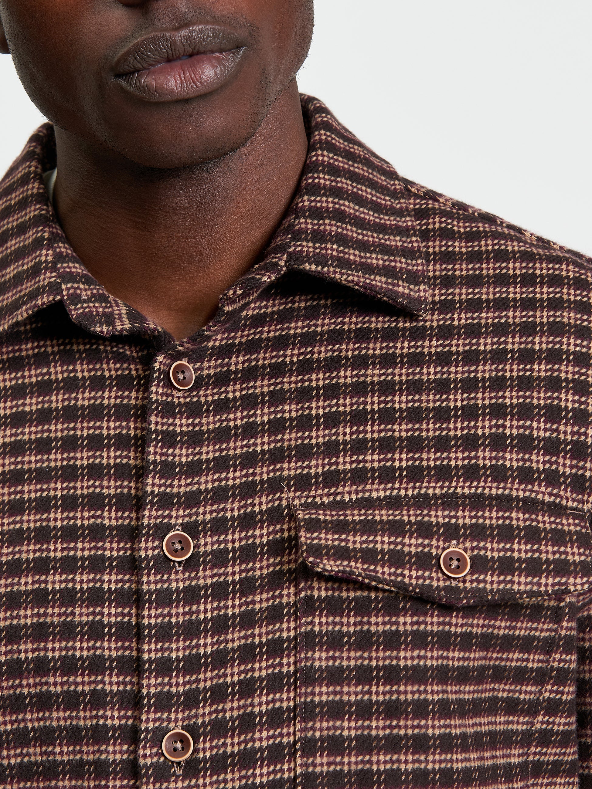 Puppytooth Overshirt - Bark - Close Up