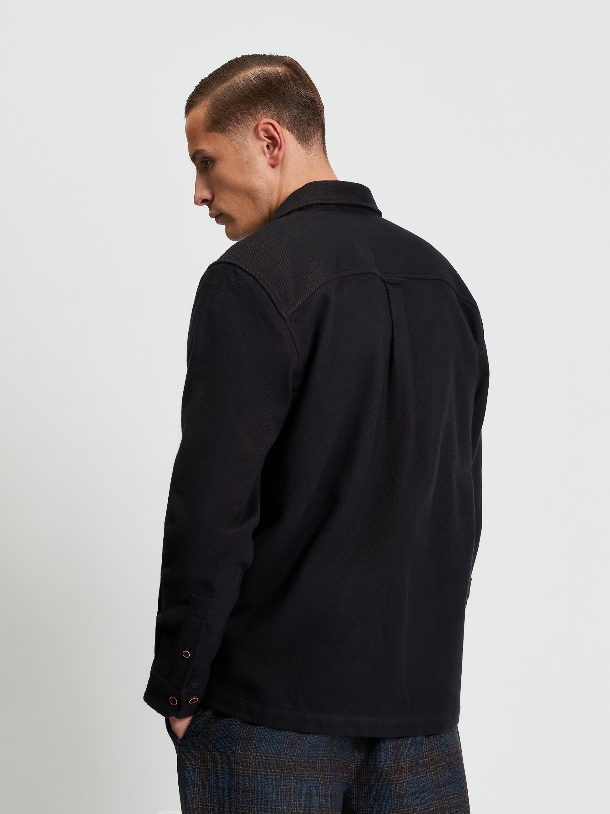 Brushed Overshirt - Bark - Back