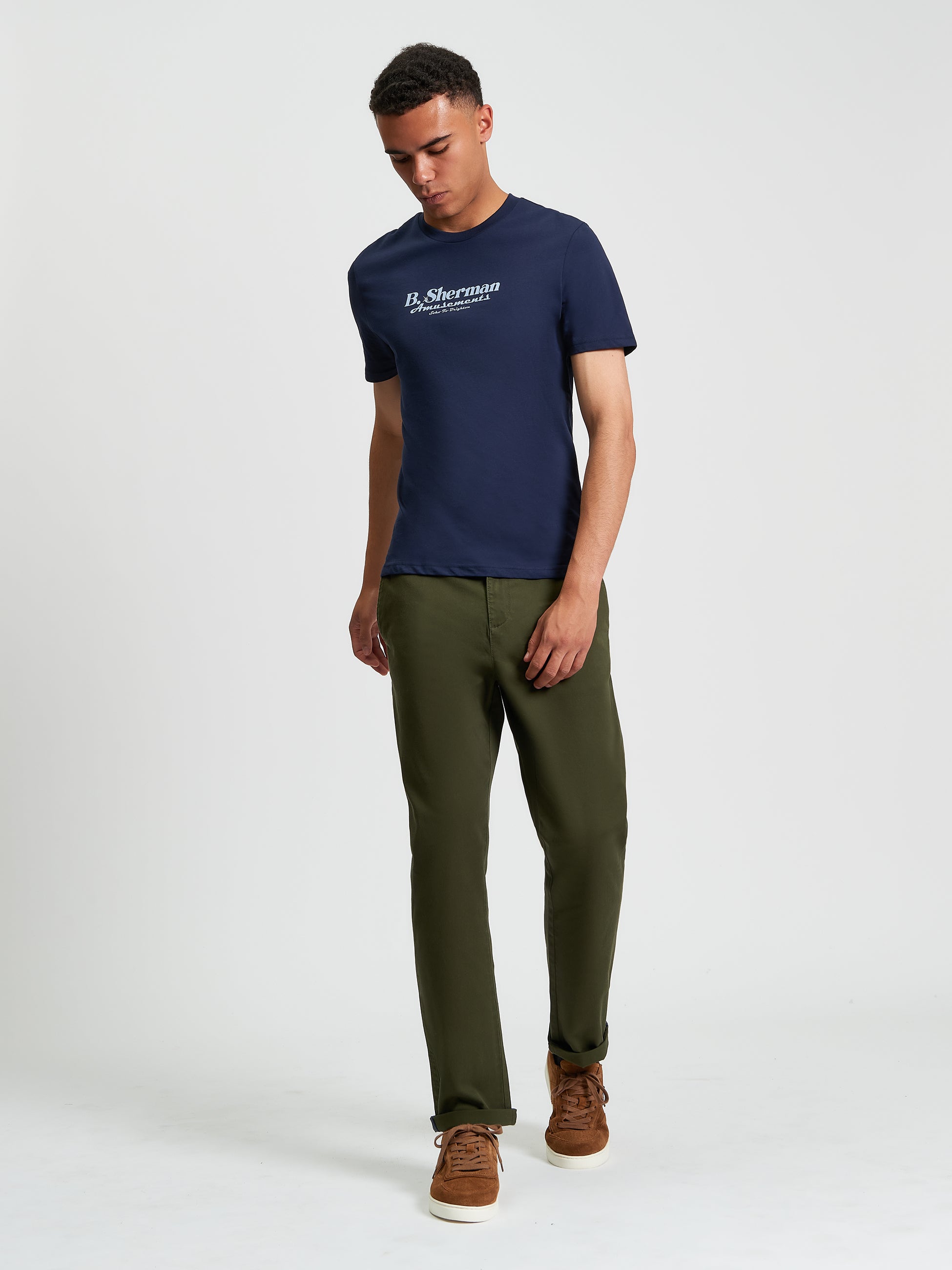 Pinball Tour Tee - Dark Navy - Full Length View