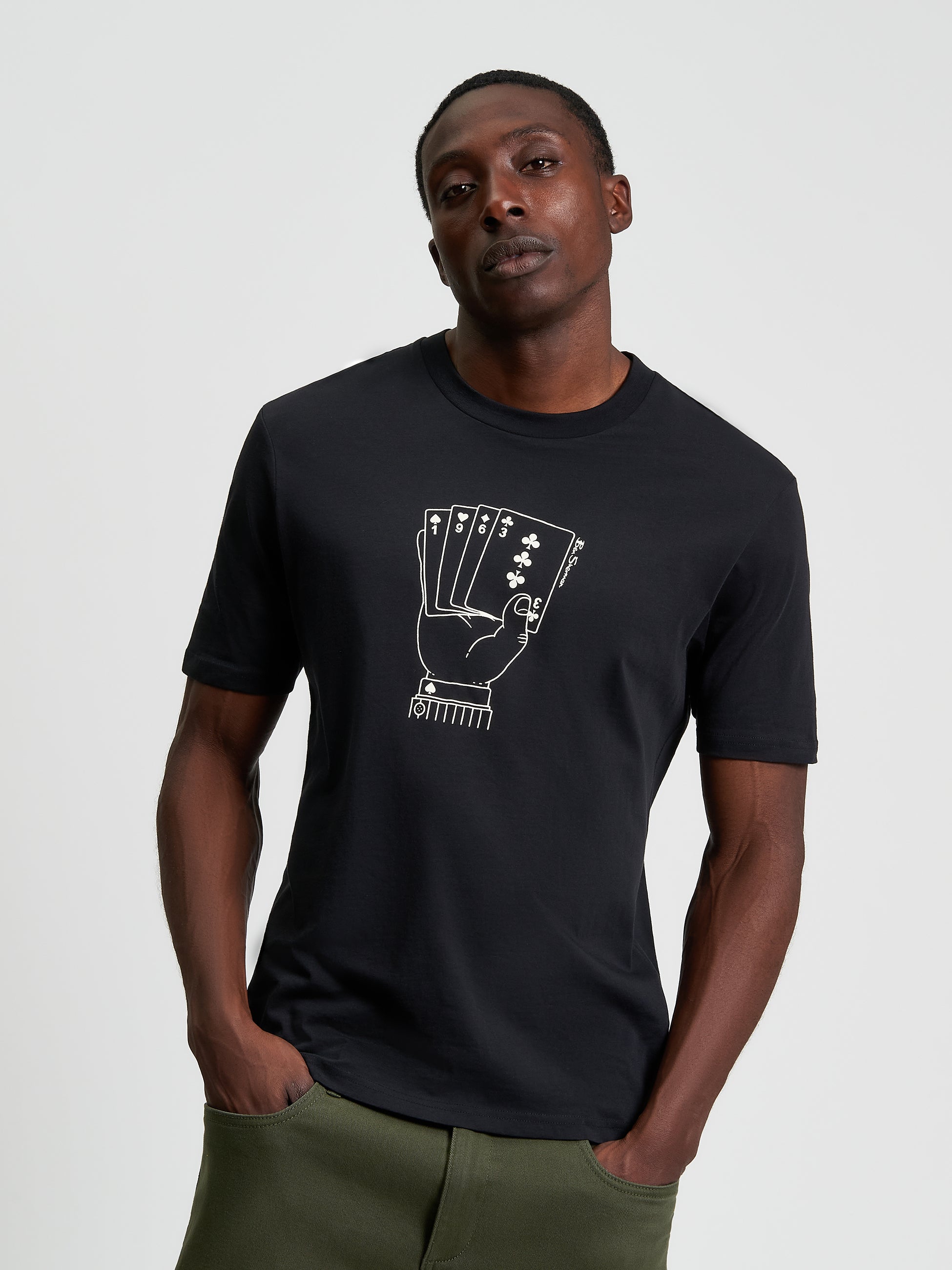 Hidden Ace T-Shirt Graphic Print Black