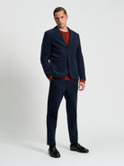 Corduroy Blazer - Dark Navy - Full Length