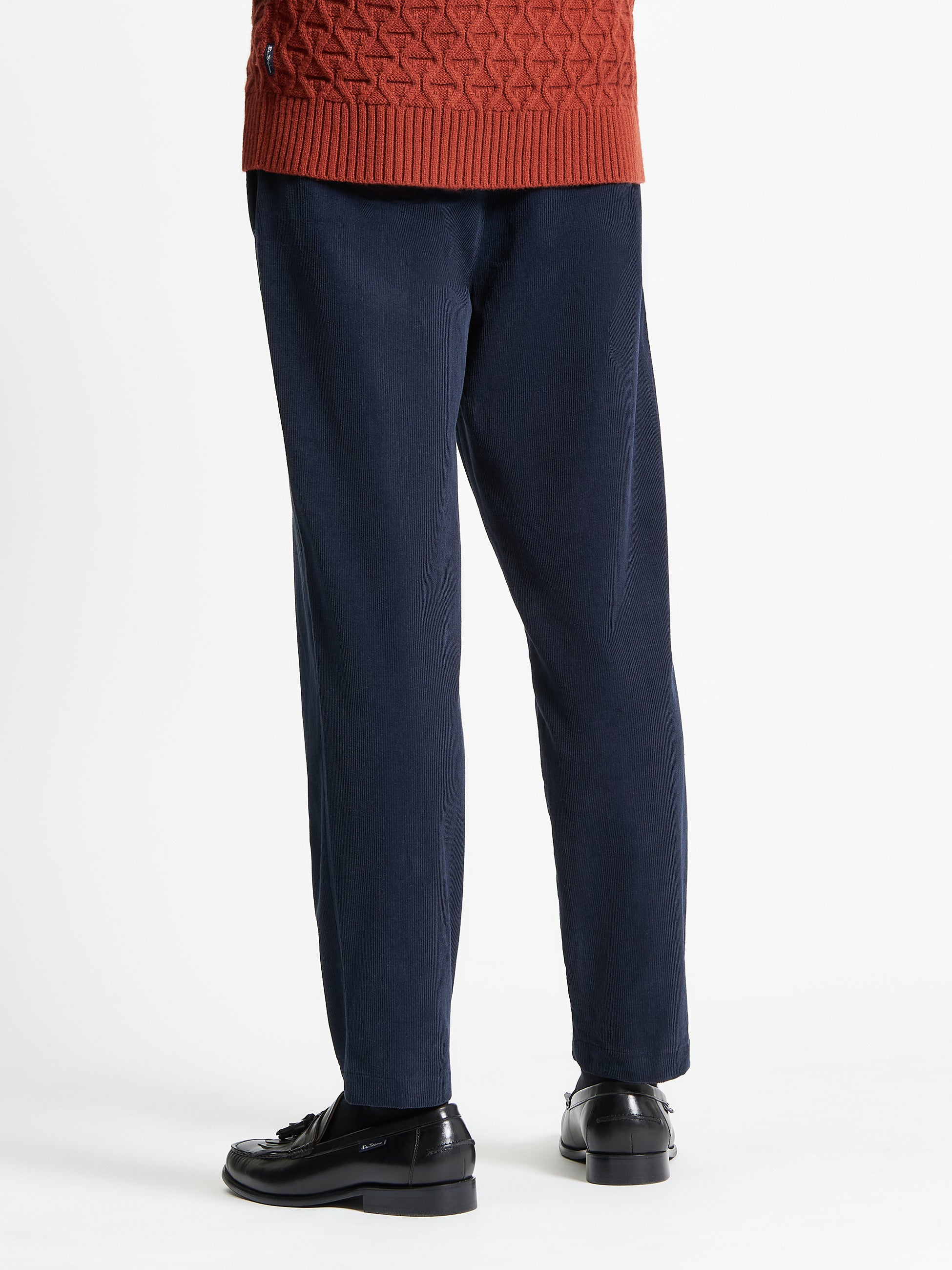 Corduroy Fit Taper Trouser - Dark Navy - Back