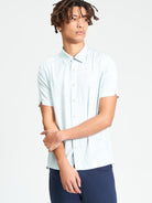 Short Sleeve Linear Print Shirt - Powder Blue - Styled