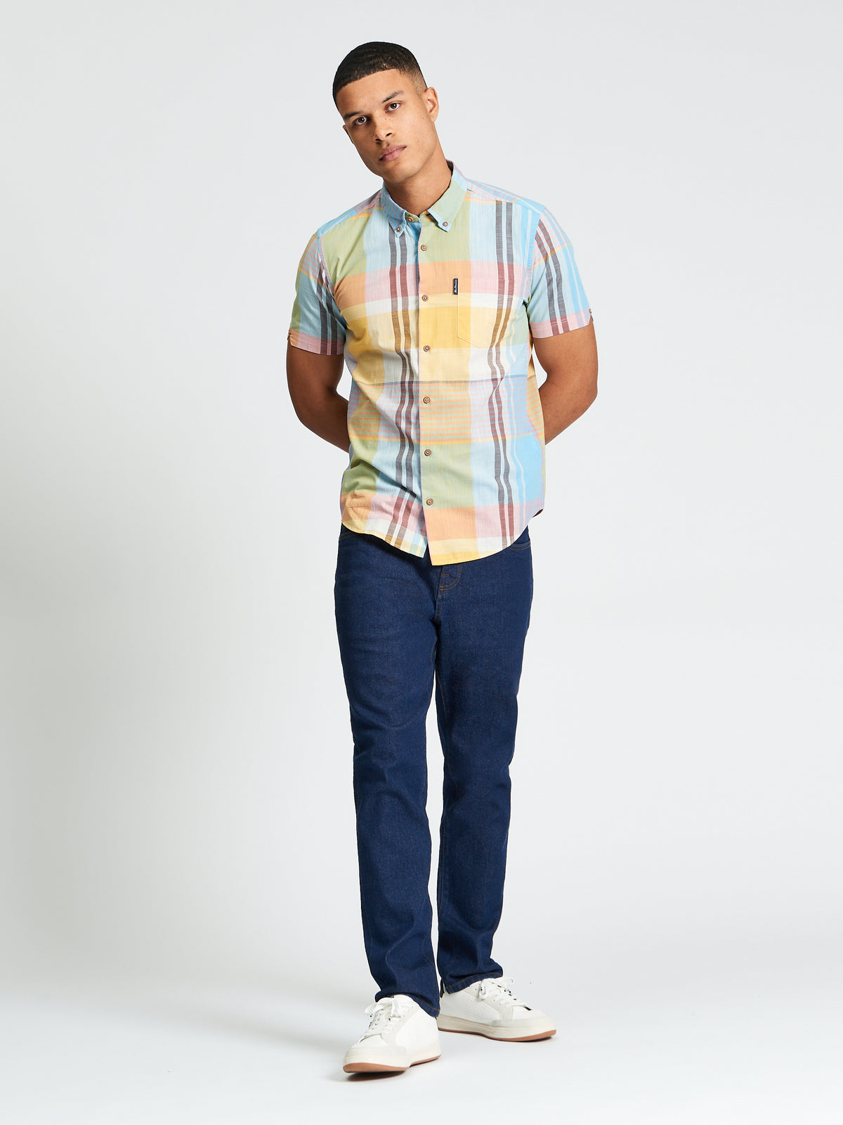 Short Sleeve Large Madras Check Shirt - Zest - Carnaby