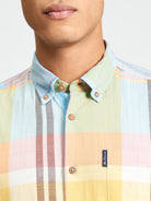 Short Sleeve Large Madras Check Shirt - Zest - Close-Up