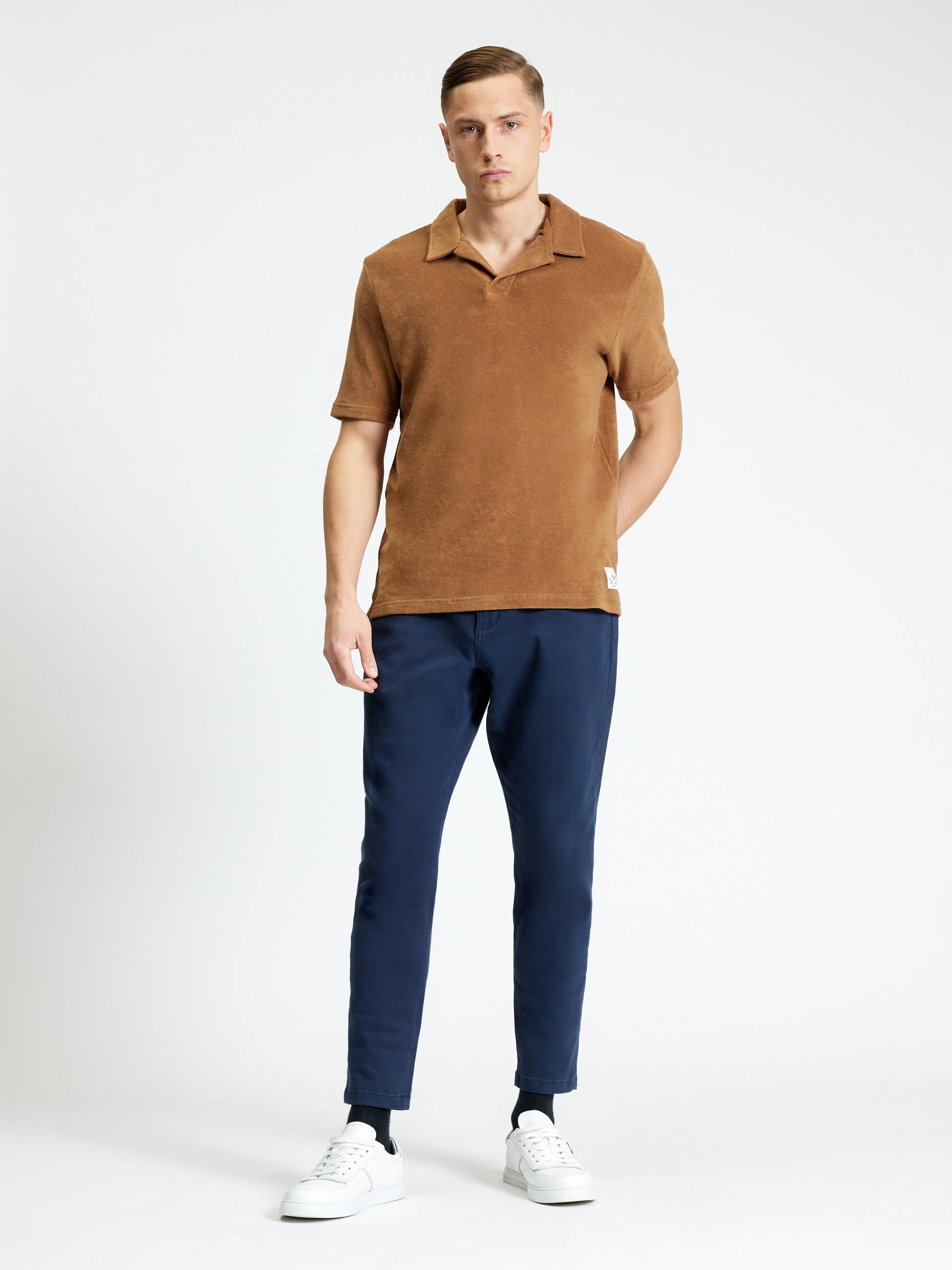 Towelling Polo - Light Brown - Relaxed