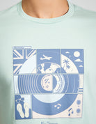 Comic Target Tee – Summer-inspired graphic print on a light green t-shirt by Ben Sherman.