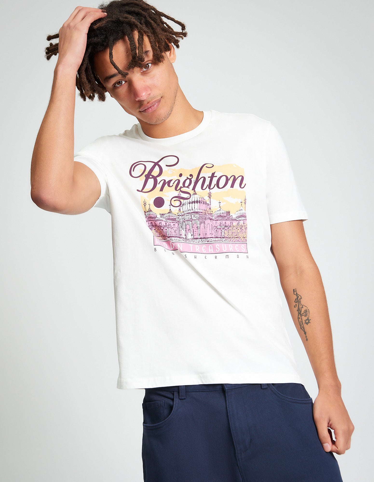 Hidden Treasures Tee – Brighton-inspired graphic print on a soft organic cotton t-shirt.