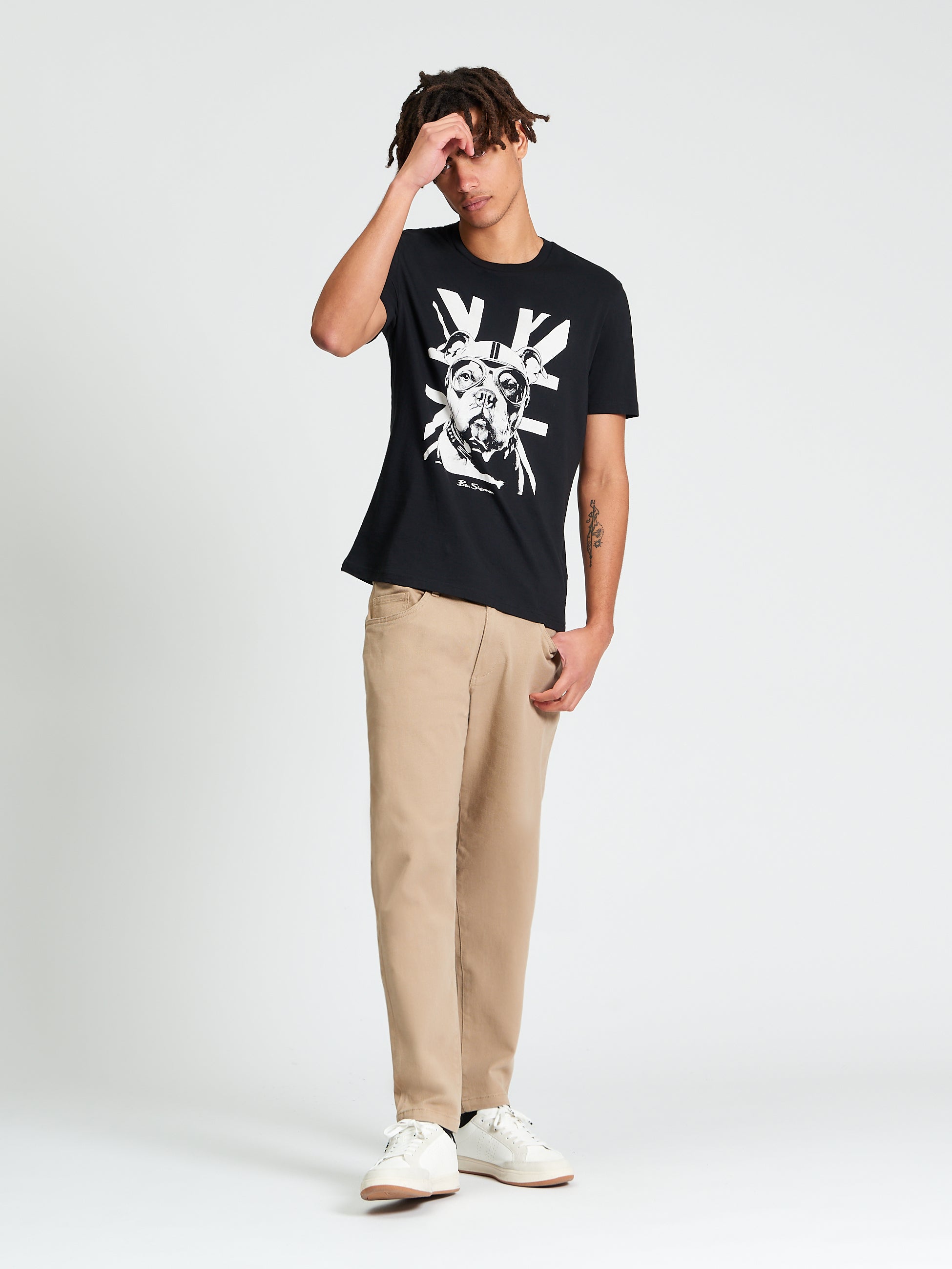 Bully Tee – Black graphic t-shirt by Ben Sherman, featuring a bold design and made from 100% organic cotton.