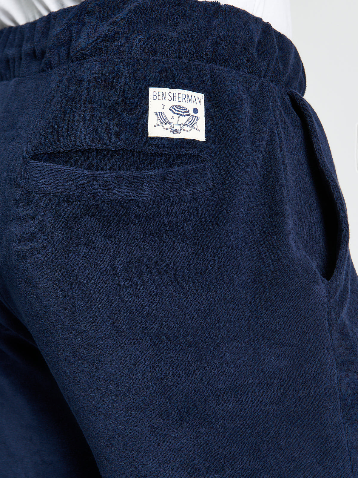 Towelling Short - Dark Navy - Close-Up
