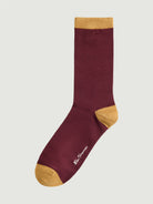 3 Pack Mod Stripe Sock – Burgundy and Yellow Crew Sock in Soft Bamboo Blend