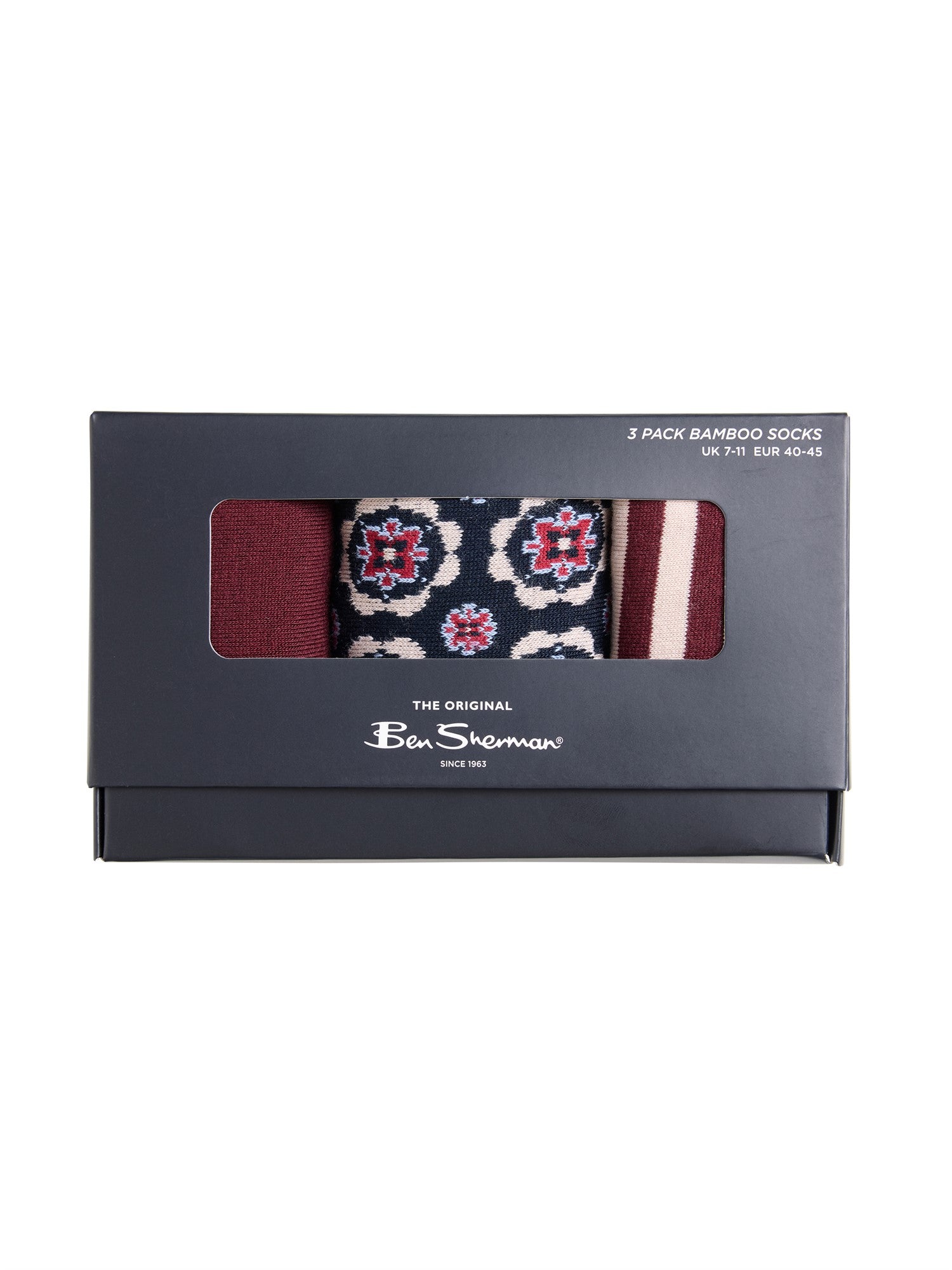 3 Pack Mod Stripe Sock – Assorted striped bamboo socks in a gift box, perfect for gifting and stylish comfort.