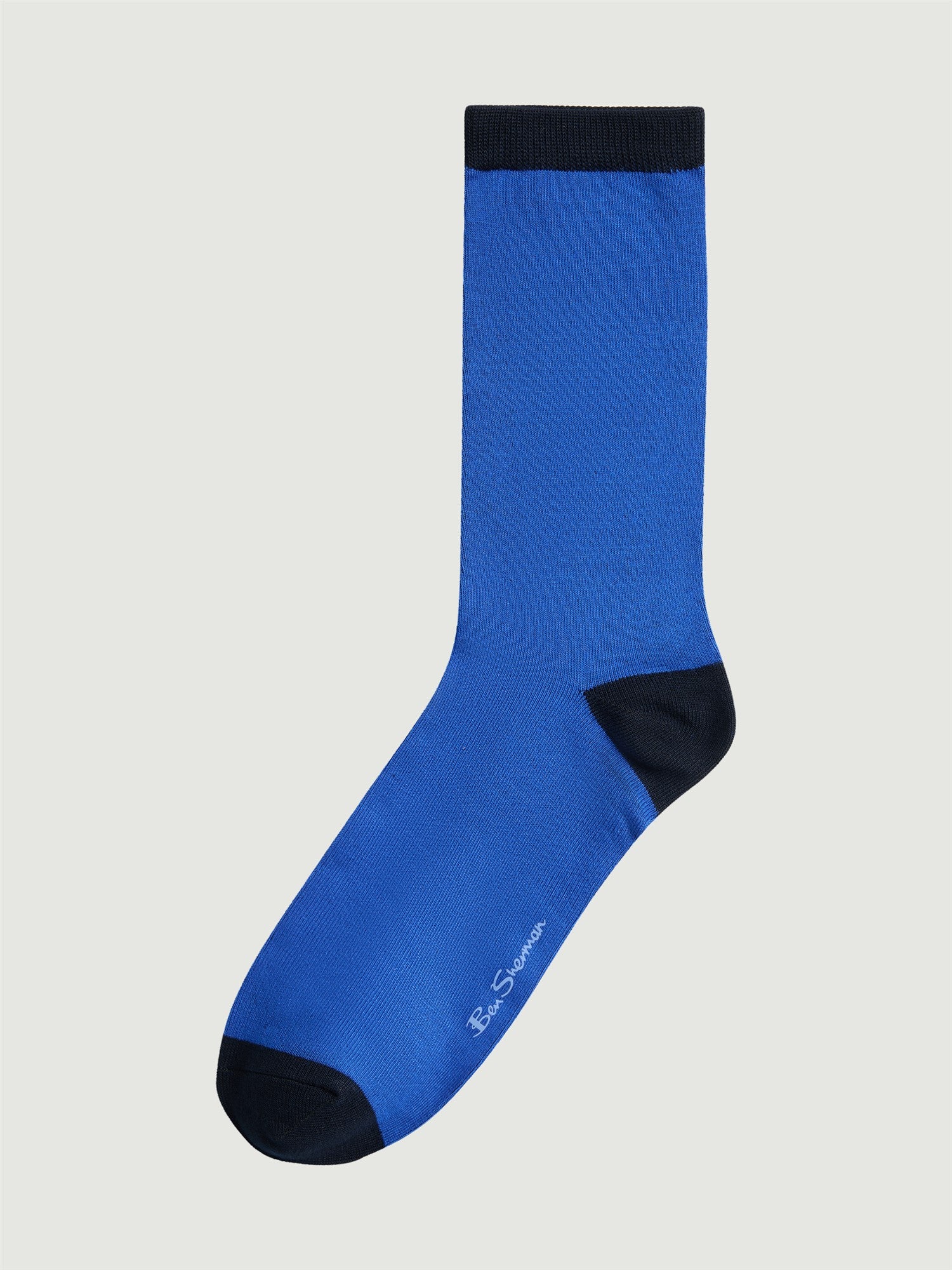 3 Pack Mod Stripe Socks – Bold blue crew sock with navy accents in soft bamboo blend.