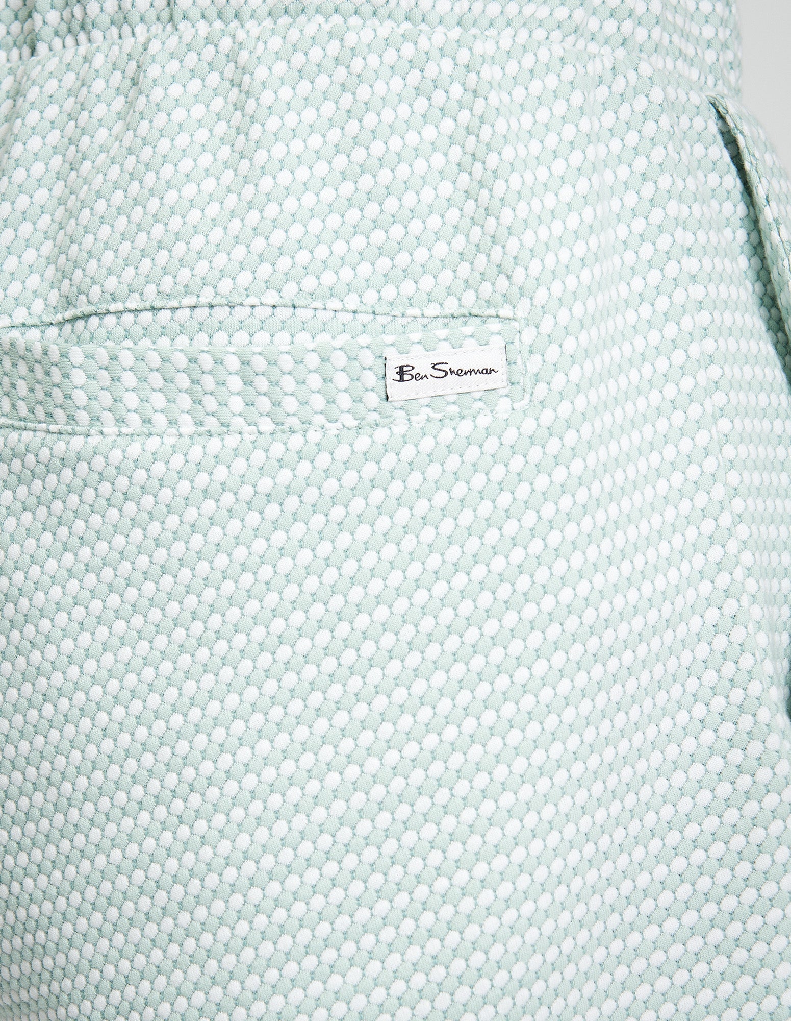 Tri Colour Textured Short - Mint - Close-Up