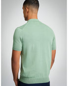 Short Sleeve Signature Knitted Polo - Sage - Back View