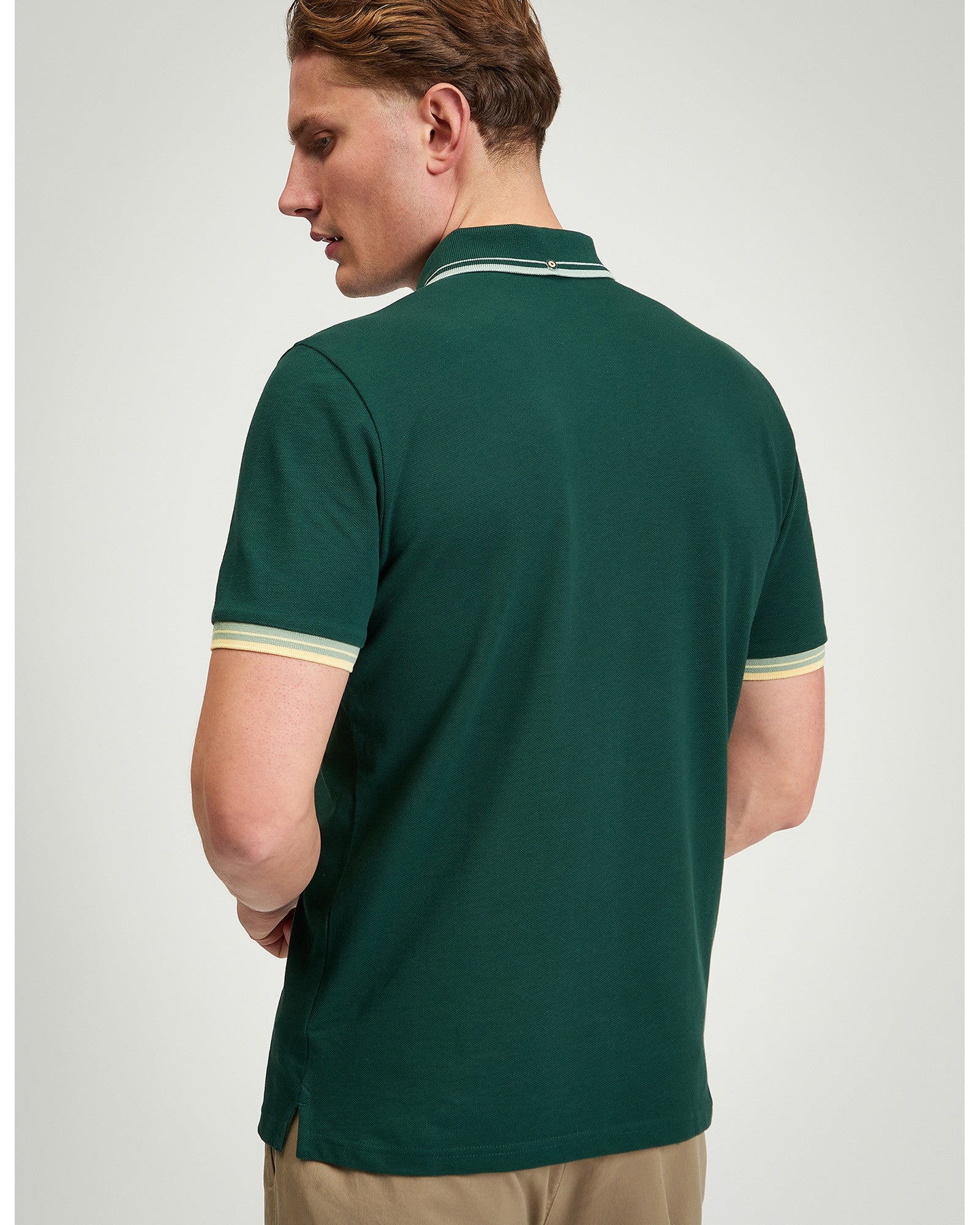 Signature Pique Polo - Forest - Back View