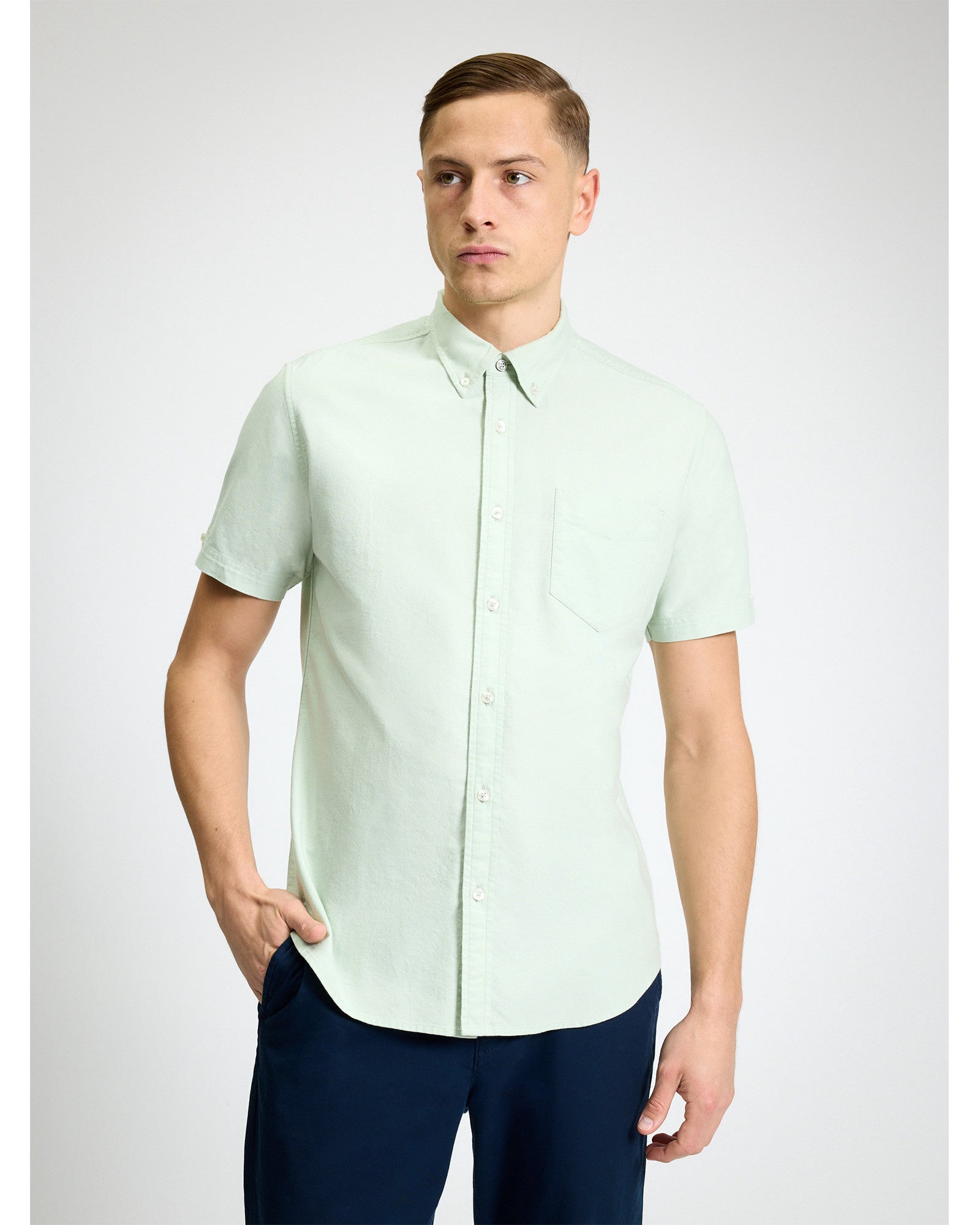 Short Sleeve Signature Oxford Shirt - Pistachio - Styled