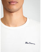 Pique Tipped Tee - Snow White - Close-Up