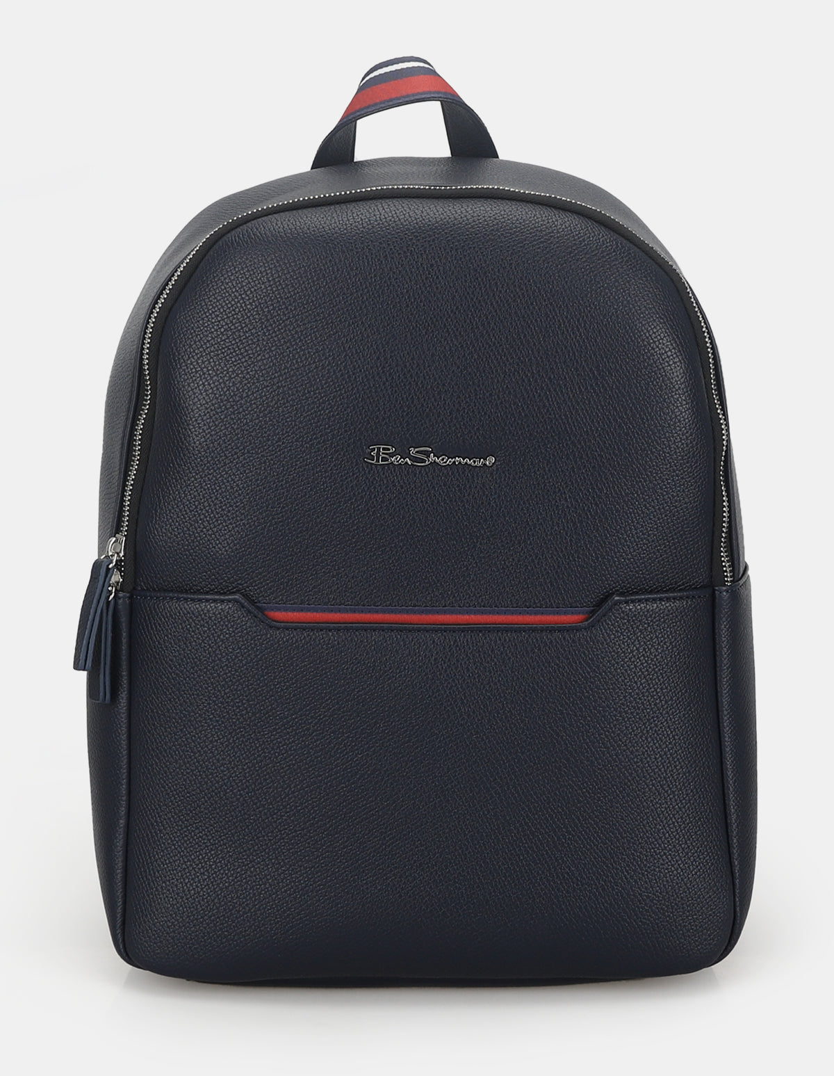 BACKPACK – navy blue with a stylish design and zipper closure.