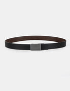 2 BUCKLE BELT SET – black leather belt with a sleek buckle.